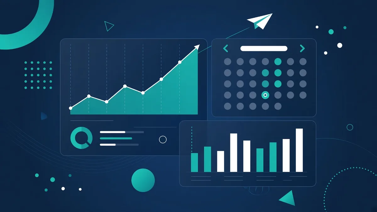 Flat illustration of demand forecast charts