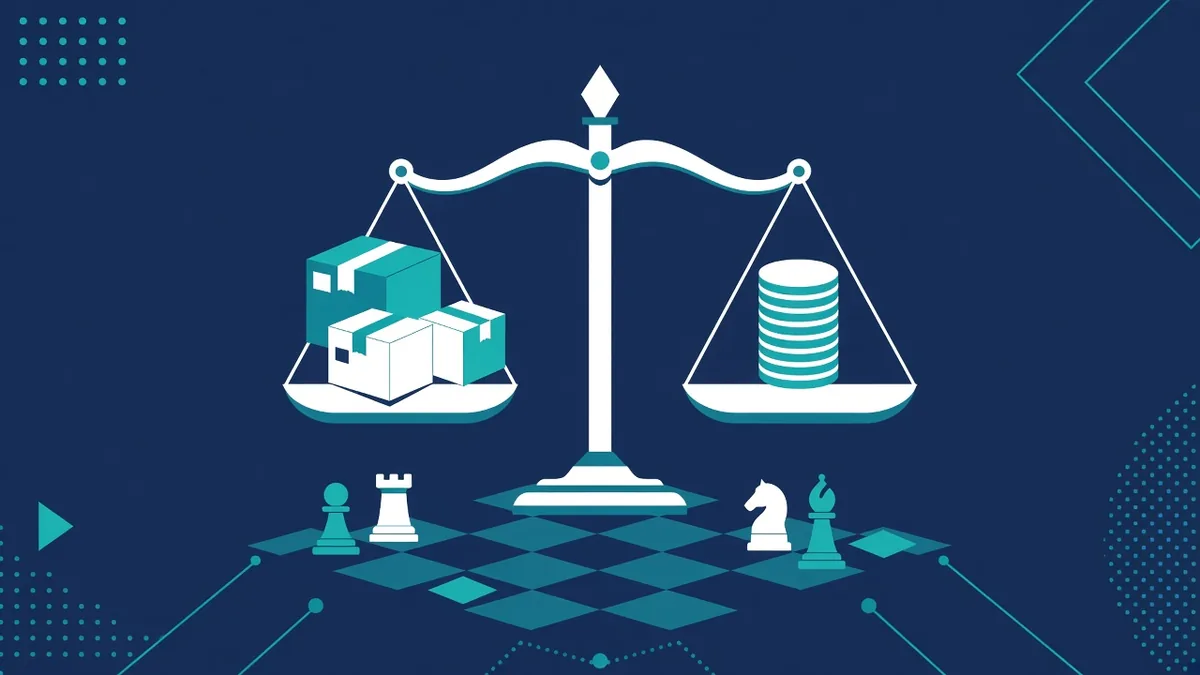 Flat illustration of supply chain planning charts