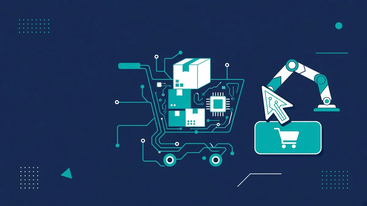 Flat illustration of automated purchasing